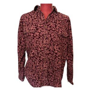 In Good Company Floral Corduroy Button-Up Shirt – Women’s M